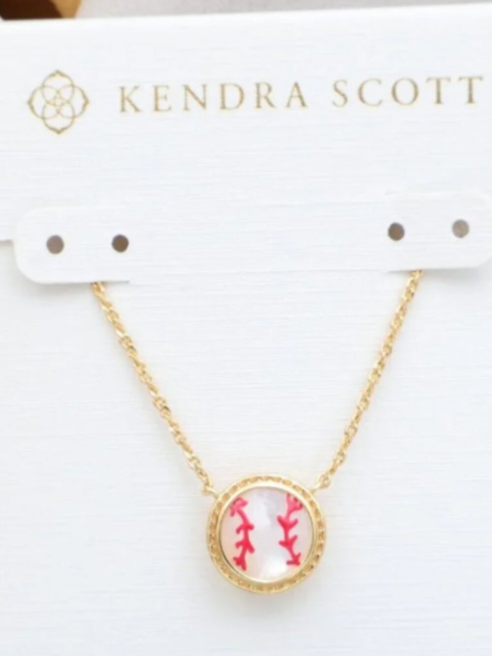 Kendra Scott Baseball Pendant Necklace
